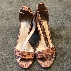 Leopard print sandal heel